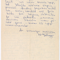 Letter by Harijs Gāliņš to Jānis Grants (the second part)